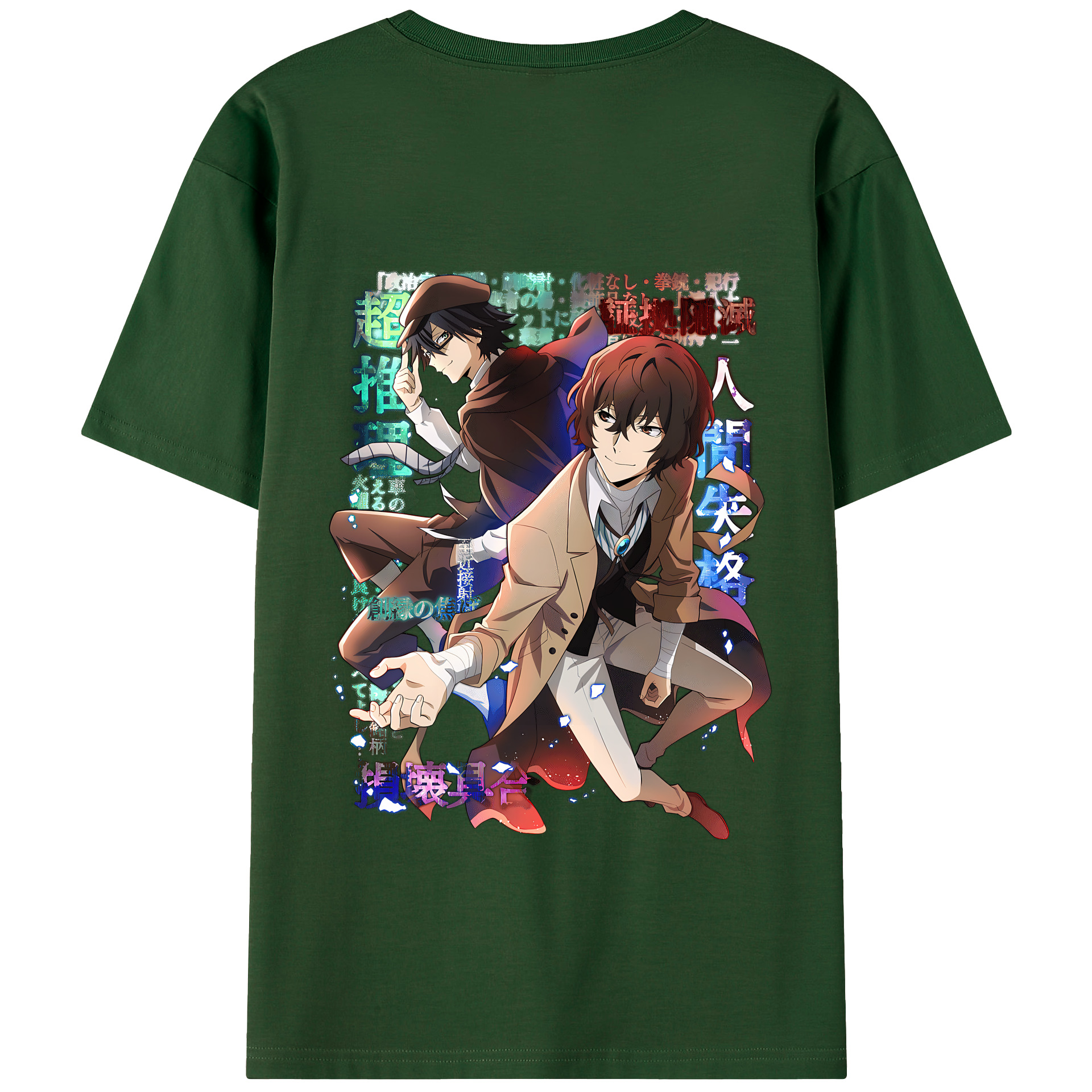 （画像用） 文豪ストレイドッグス Bungo Stray Dogs 綿100％半袖Tシャツ（背面プリント）